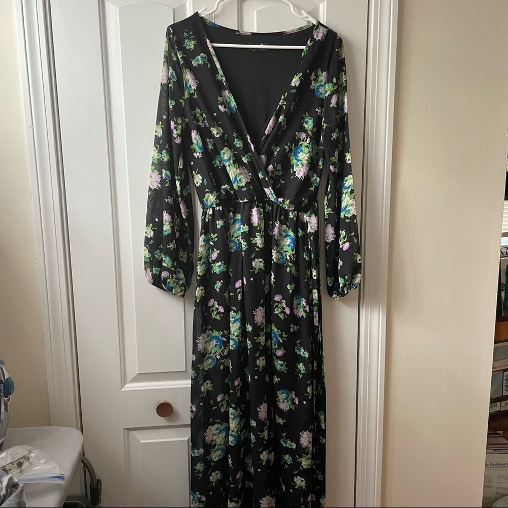 Floral black maxi